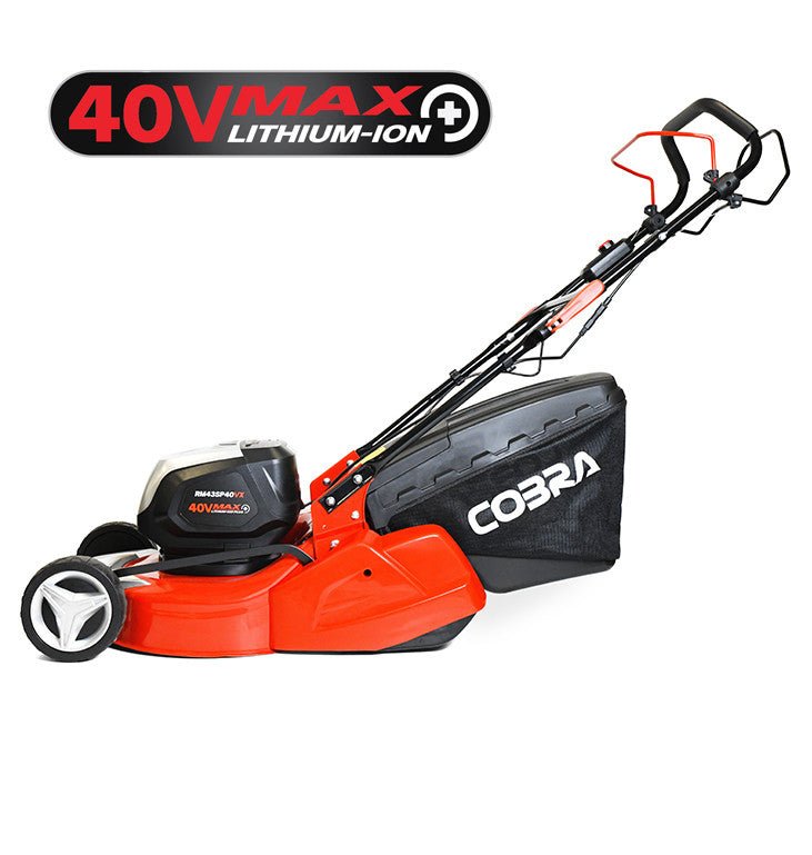 Cobra RM43SP40VX 17" 40V Self-Propelled Cordless Rear Roller Lawnmower