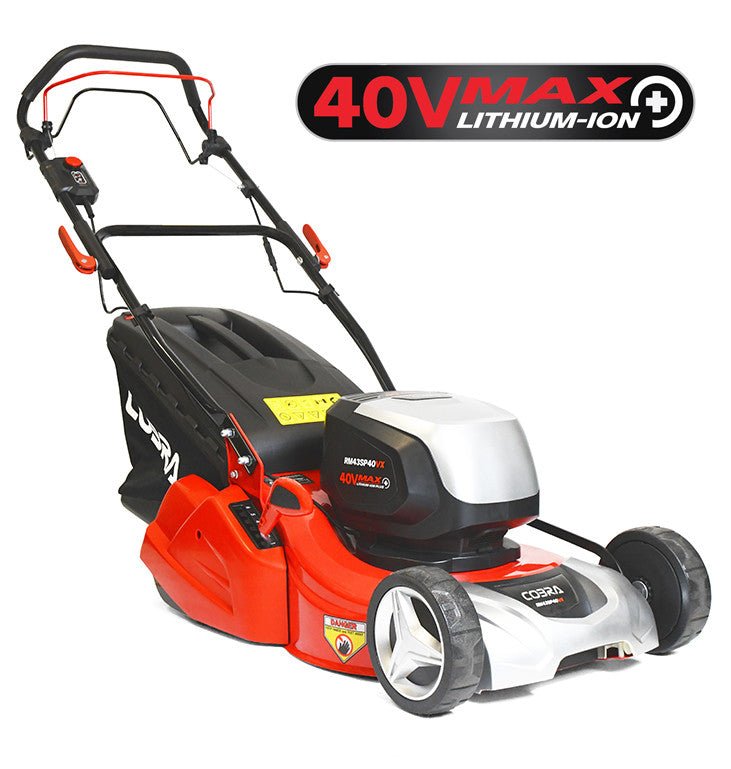 Cobra RM43SP40VX 17" 40V Self-Propelled Cordless Rear Roller Lawnmower