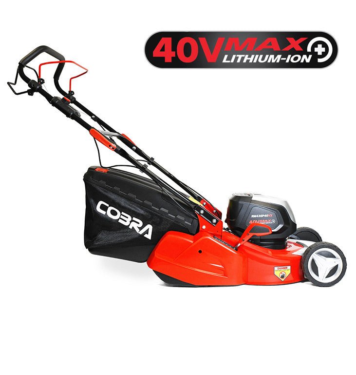 Cobra RM43SP40VX 17" 40V Self-Propelled Cordless Rear Roller Lawnmower