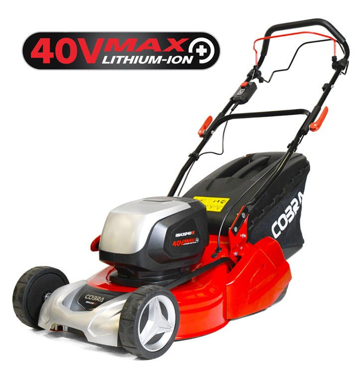 Cobra RM43SP40VX 17" 40V Self-Propelled Cordless Rear Roller Lawnmower