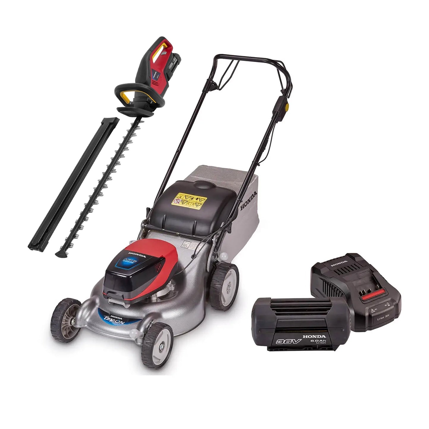 Honda Izy HRG 466 XB 46cm Cordless Lawn Mower Bundle – Cordless Hedgetrimmer, 6Ah Battery & Fast Charger