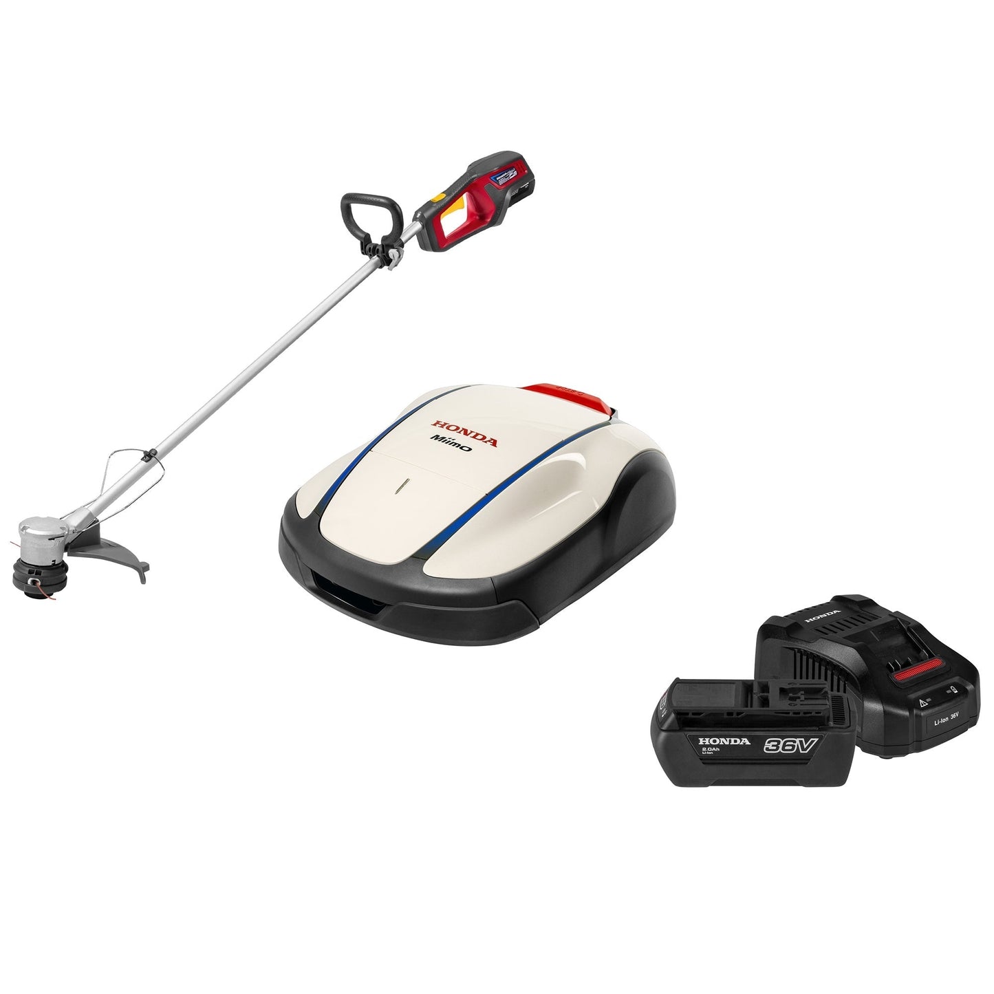Honda Miimo 1500 Robotic Lawnmower Bundle – Installation Kit, Cordless Trimmer, 2Ah Battery & Fast Charger